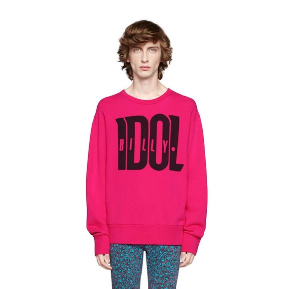 Gucci Billy Idol Crewneck Sweatshirt in Pink NEW WITH TAGS